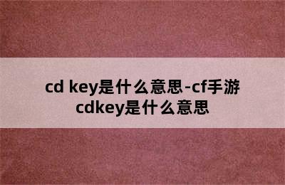 cd key是什么意思-cf手游cdkey是什么意思
